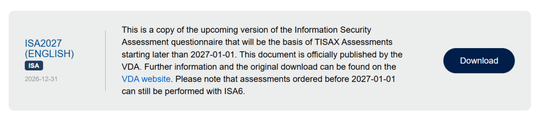 TISAX新标准 ISA2027 重磅发布!核心变化要点及深度解析(图2) TISAX新标准 ISA2027 重磅发布!核心变化要点及深度解析(图2)